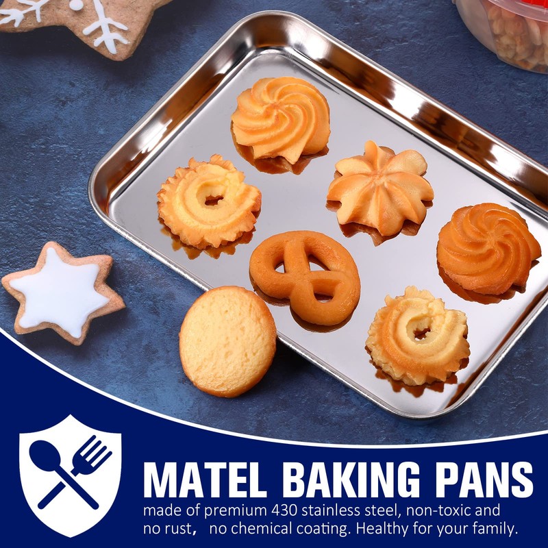 Mimorou 12 Pcs Baking Sheet Stainless Steel Cookie Sheet Small