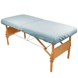 10 Pack - Body Linen Comfort Deluxe Flannel Massage Table Fitted Sheet. Premium Quality 100% Cotton Therapy Table Sheets. Elastic All Around for a Great Fit on Your Massage Bed - Color: Blue