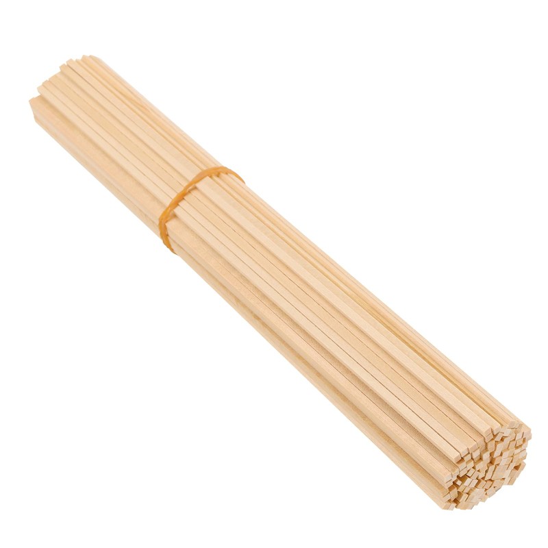 JIAYUET 200 Pieces Square Wood Strips,3x3x300mm Unfinished Wooden Dowel Rods