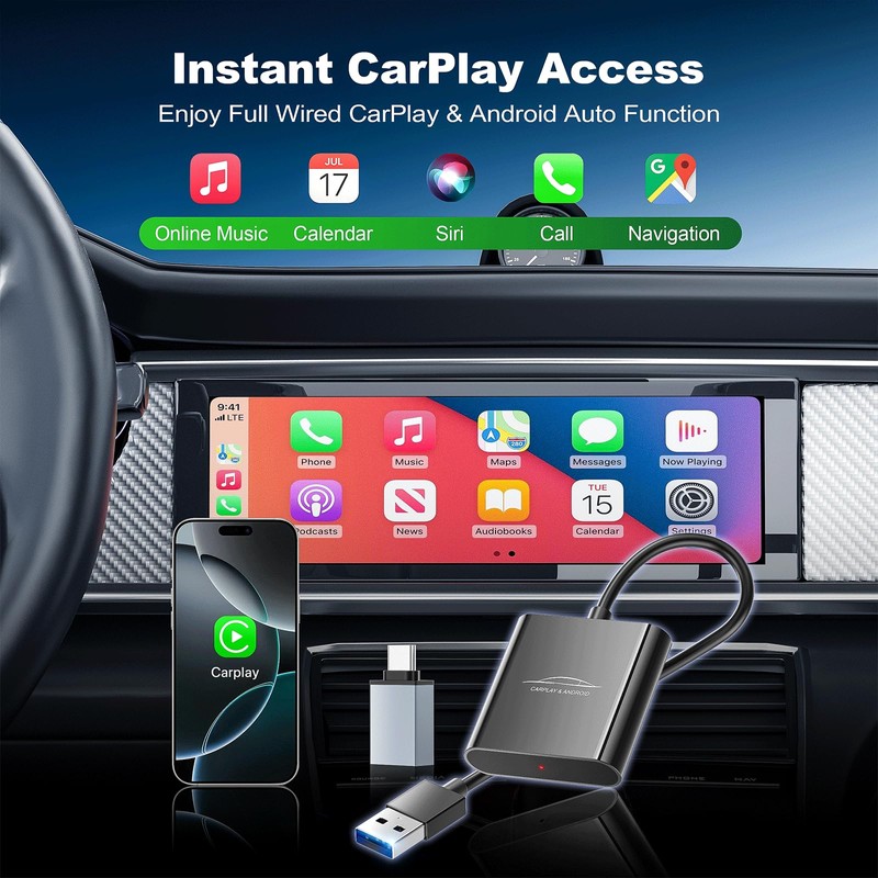 2 IN 1 Wireless Android Auto und Carplay Wireless Adapter,
