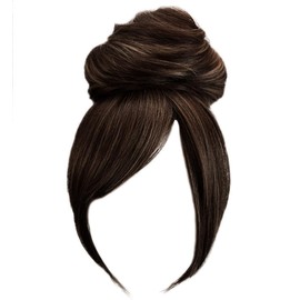 Kim Kimble Sleek Style Bun & Bangs Hairpiece With Face Framing Fringe With Longer Side Pieces by Hairuwear, MC8/29SS Chocolate Toffee