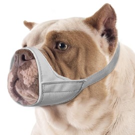 Mayerzon Short Snout Dog Muzzle, Small Muzzle for Chihuahua Shih Tzu American Bully Boxer Puppy, Soft Fabric Muzzles for Grooming Vet Visits, Prevent Biting Chewing Fighting