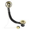 SPARES2GO Bath Combination Waste Plug and Chain Luxury Gold Brass