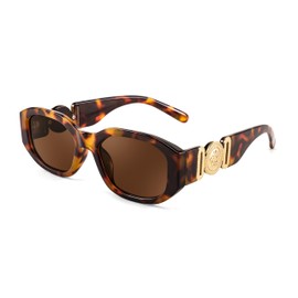 FEISEDY Retro Trendy Rectangle Sunglasses Women Men Vintage 90s Small Narrow Square Sunglasses B2322
