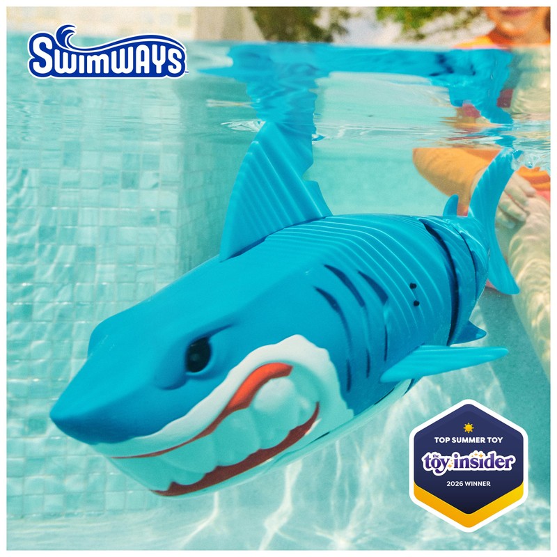 SwimWays Rainbow Reef Shark Water-Activated Pool Toy for Ages 5+