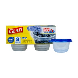 GladWare Mini recipientes redondos para alimentos, juego de 8 unidades, recipientes de 4 onzas con tapas