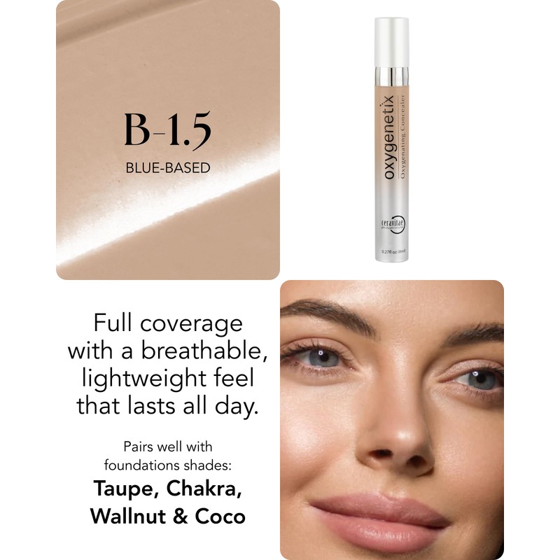 Oxygenetix Oxygenating Concealer – B-1.5 | Full Coverage for Dark
