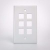 Keystone Wall Plate White 6 Port