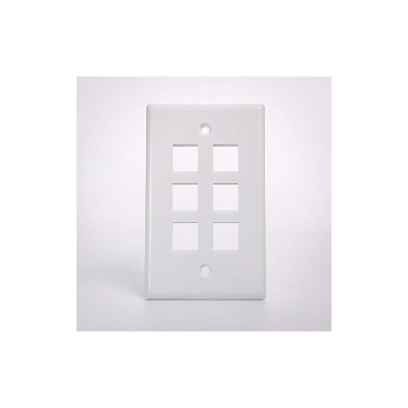 Keystone Wall Plate White 6 Port