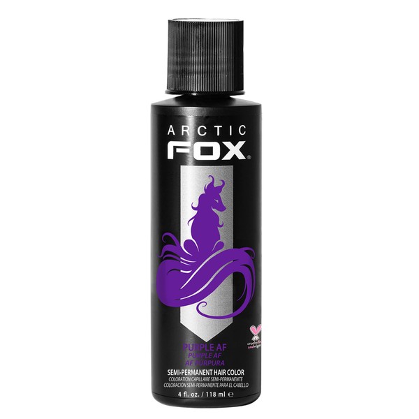 ARCTIC FOX Vegan and Cruelty-Free Semi-Permanent Hair Color Dye (4 Fl Oz, PURPLE AF)