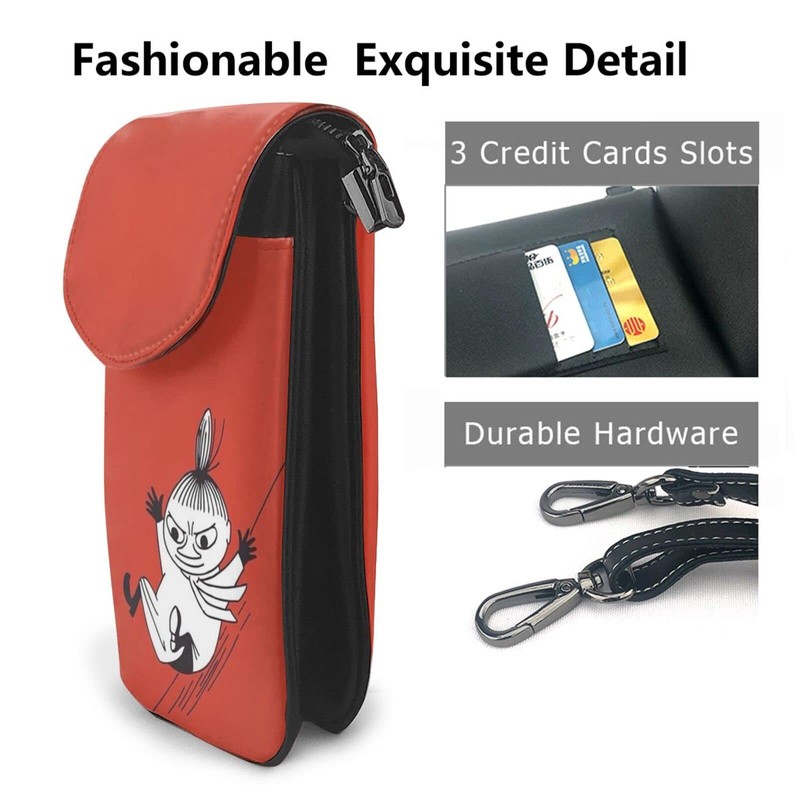 Moomin Smartphone Pouch, Genuine Leather, Shoulder Bag, Thin, Women's, Men's,