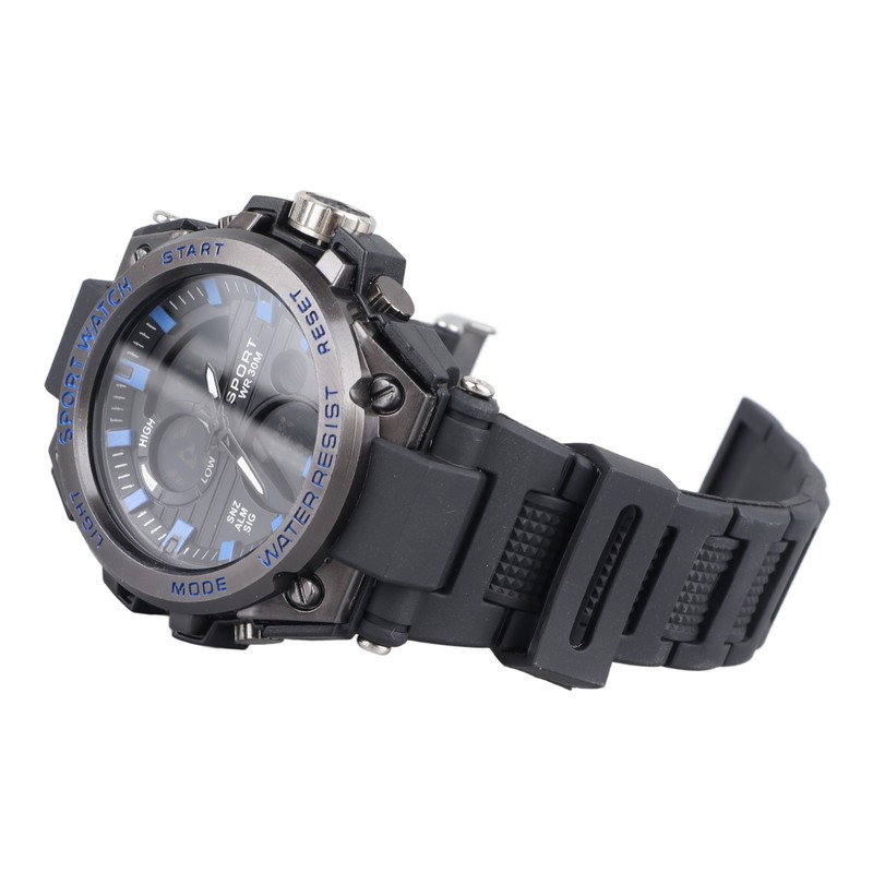 Waterproof Wristwatch Transparent Cover LED Luminous Wristwatch for Gentlemen Black