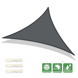 AXT SHADE Awning, Waterproof, Triangular, 2.5 x 2.5 x 2.5 m, Weather Protection, Sun Protection PES Polyester with UV Protection for Patio, Balcony, Garden, Grey Anthracite (We Make Special Sizes)