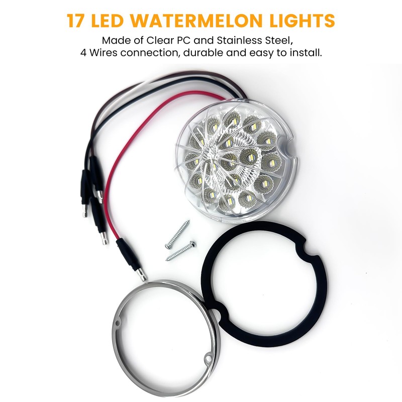 2PCS 17 LED Dual Revolution Amber Turn Signal & White