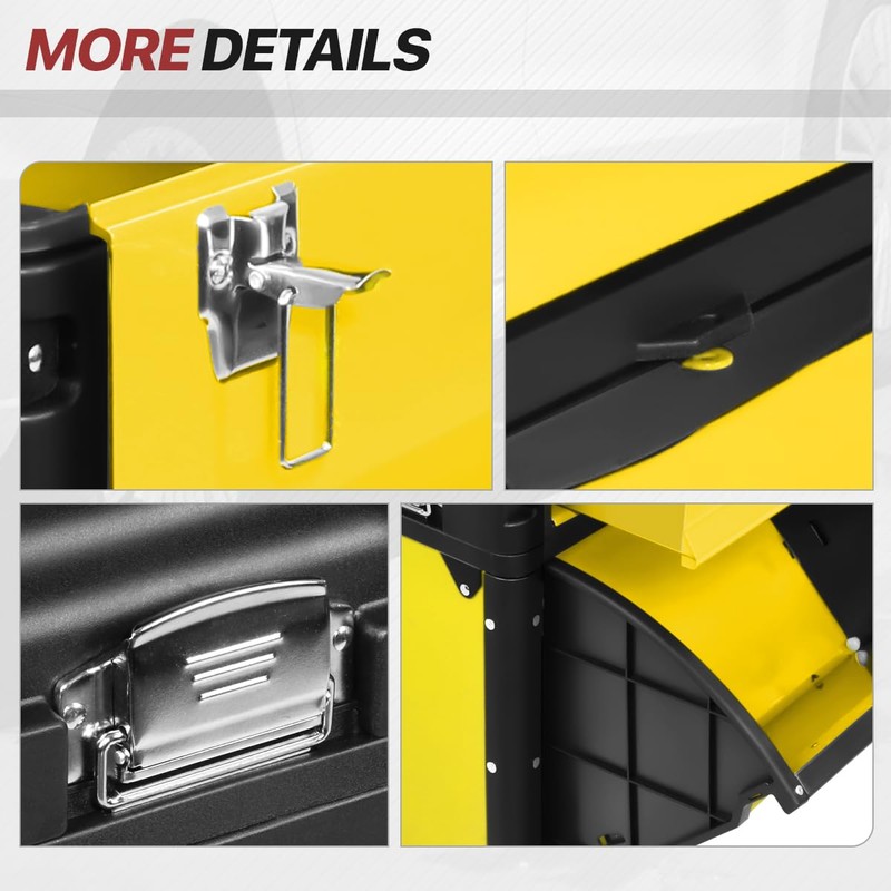 D SOLUTIONS Rolling Tool Box, 3-Drawer Stackable Storage Trolley Garage