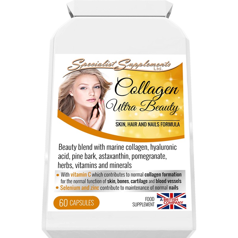 Specialist Supplements Collagen Ultra Beauty Marine Collagen, Hyaluronic Acid, Vitamin,