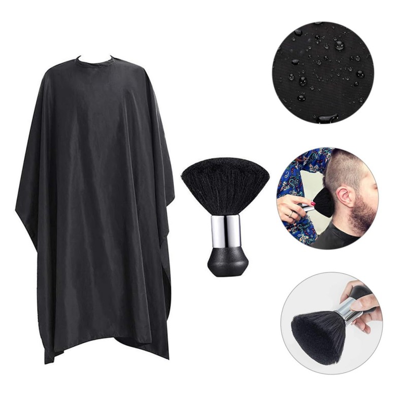 Gatuida Unisex Barber Cape with Hairdressing Cape and Soft Bristle
