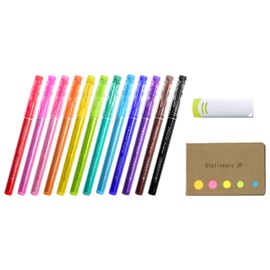 Pilot Frixion Fineliner Erasable Marker Extra Fine Point 12 Colors, FriXion Eraser, Sticky Notes Value Set