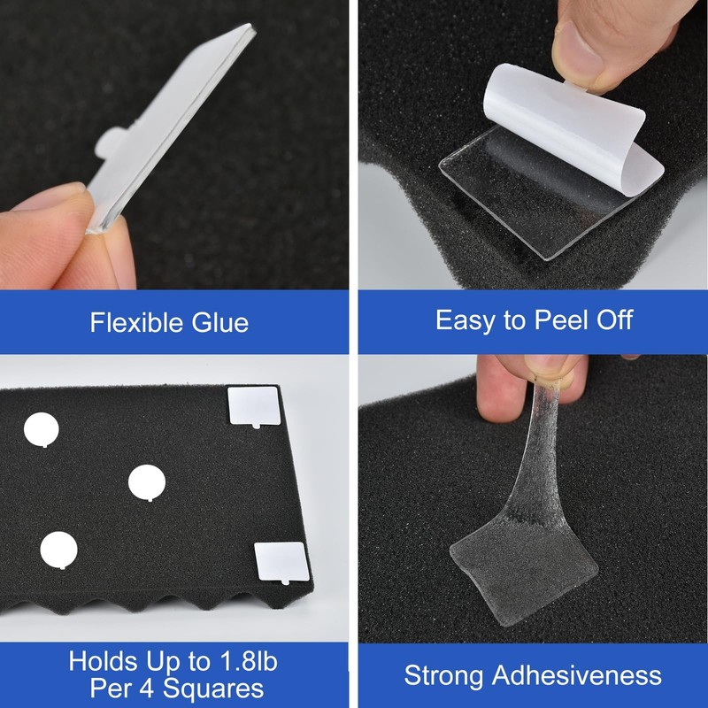 Hasefam 200Pcs Double Sided Tape for Acoustic Foam Panels, Removable