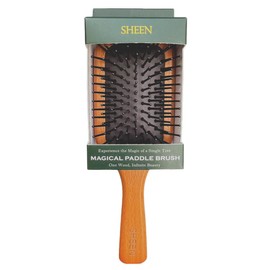 SHEEN Paddle Brush, Hair Brush, Beech Wood, Smooth, Shiny Hair, Improve Hair Quality, Genuine Product (Medium)