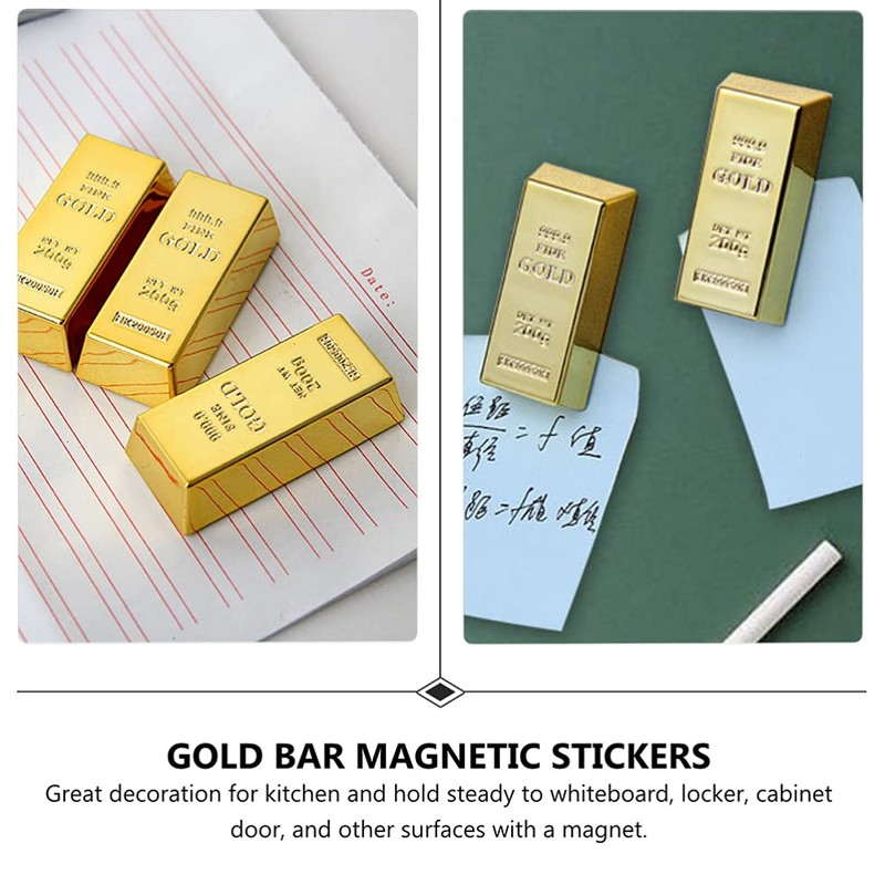 Mini Fridge Magnets Golden Brick Loose Stickers Gold Brick Decorations