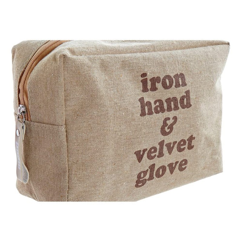 DKD Toiletry Bag Home Decor Canvas Blue Pink Brown Polyester