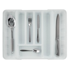 Minky Cutlery Drawer Organiser, Extendable Cutlery Sorter, Kitchen Storage & Organisation, Utensil Holder, Kitchen Accessories, Cutlery Trays, Kitchen Tools & Gadgets, UK Made (Speckled White)