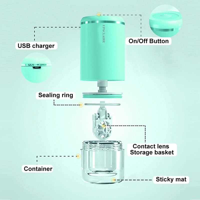 UpaClaire Ultrasonic Contact Lens Cleaner, Intelligent Cleaning Machine for Soft