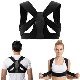 Back Straightener, Back Strap Straightener for Men and Women, Adjustable Shoulder Strap, Back Support Belt, Posture Corrector Back (Double Bandage, L/XL)