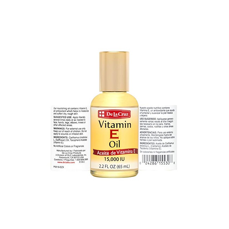 De La Cruz Vitamina E Aceite 2.2 oz, Paquete con