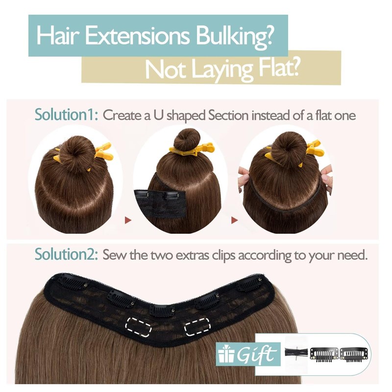 TESS Clip-In Real Hair Extensions, Blonde Balayage, 50 cm, One