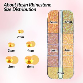 Rhinestones Bedazzling Kit: Rhinestones for Crafting Multi-Size and Flatback Jelly AB Orange Yellow Gems, 3Pcs 10ml B7000 Jewelry Glue for Nail Art, Makeup and DIY Crafts