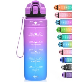 Niggeey Sports Water Bottle 500 ml, 700 ml, 1 L, 1.5 L Water Bottle Children Leak-Proof, BPA-Free Tritan Motivational Water Bottle with Time Marking, Sports Bottle for Children, School, Fitness, Gym