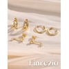 Finrezio 3 Pairs of Earrings Silver 925 Earrings Gold Hoop