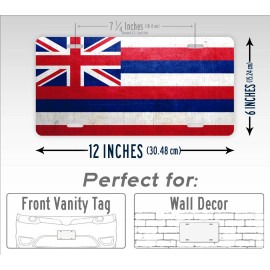SignsAndTagsOnline.com Hawaii Weathered Metal Flag License Plate Antique HI State Flag Auto Tag