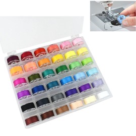 36 Pcs Bobbins and Sewing Threads Prewound Bobbin Thread with Storage Plastic Case Assorted Colors Sewing Thread Set for Brother Babylock Singer Janome Embroidery and Sewing Machine Polyester Thread