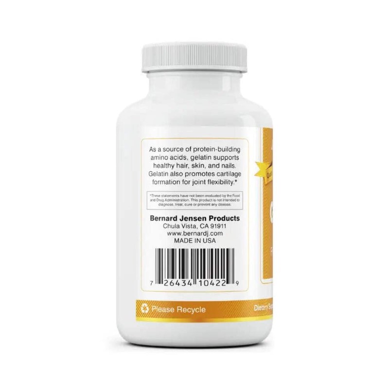 Bernard Jensen's Gelatin Capsules, 500mg – 250 Capsules, Gelatin for