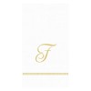 Caspari Hemstitch Script Paper Guest Towel Napkins in Letter F,