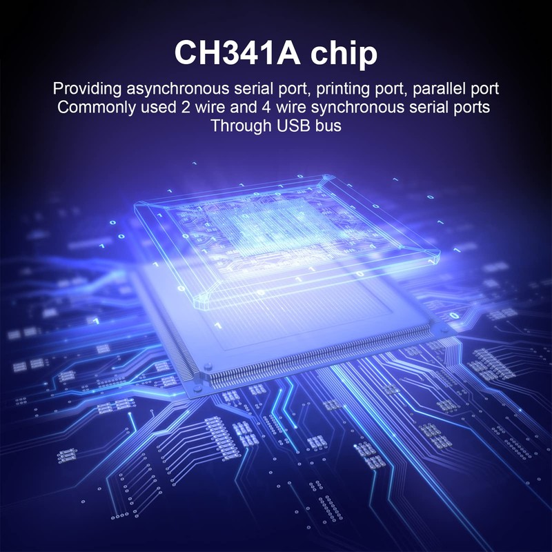 Jeanoko USB Serial Port Adapter, CH341A Chip Extension, USB Converter