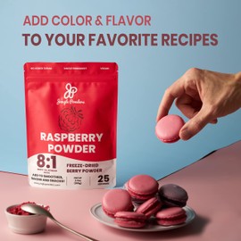 Jungle Powders Freeze Dried Raspberry Powder 7 Ounce Bag, Powdered Unsweetened Freeze Dried Raspberries, Additive, Filler, and GMO-Free Red Superfood Extract for Baking