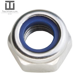Techtanium® Hexagon Nuts [Self-Locking] M12 Made of A2 Stainless Steel (Pack of 20) | Locking Nuts | Nuts | DIN 985