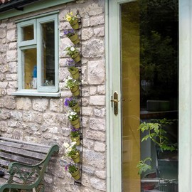 Haxnicks Wall Pot Holder, Create Impressive Vertical Gardens, Easy to Install, Holds 10 Pots, W12 x H170 x D10cm, WALL020101, Black