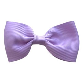 Lilac Hair Bows Clips Slides Grips 2.7" inch Soft Ribbon Small Straight School Hairbows for Girls 10pcs