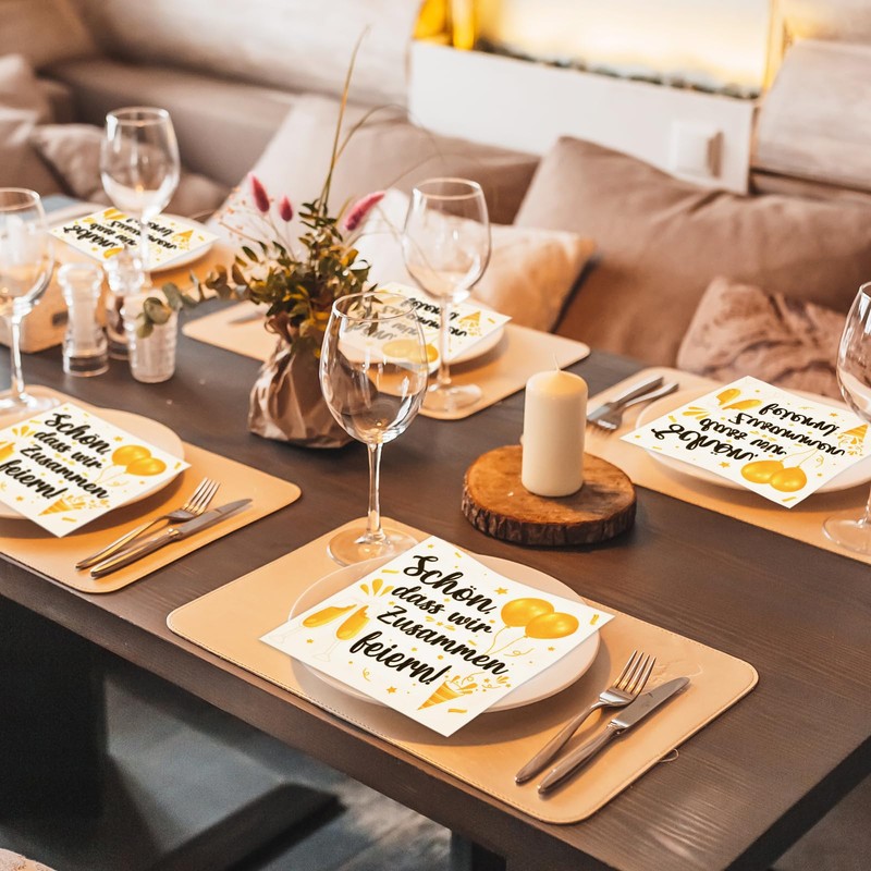 100 Napkins Birthday Table Decoration, "Schön, dass wir zusammen feier",