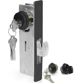 Storefront Door Mortise Lock，Swing Deadbolt & Cylinder Combo, Commercial Mortise Lock,for Aluminum/Zinc Alloy Storefront Entry Doors,1-1/8" Backset,Black