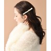 VINGTAINE H7876 Stone-Style Natural Barrette, White, Thin Hair Accessory, Simple,