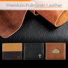 Two-Tone Genuine Leather Wallet w/Cross Stud
