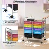 COSTWAY 12-Drawer Rolling Storage Cart, Moveable Art Craft Organizer W/Lockable