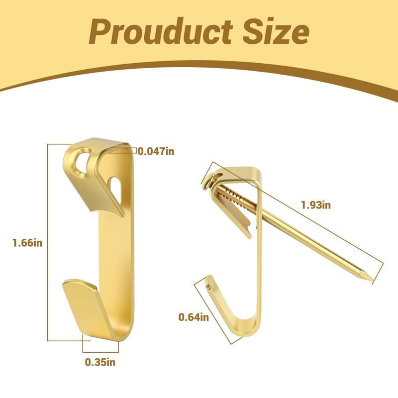 20Pcs Picture Hangers, Heavy Duty 100 lbs Picture Hanging Hooks