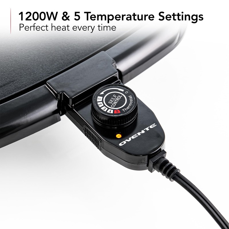 OVENTE Electric Griddle with 16 x 10 Inch Flat Non-Stick